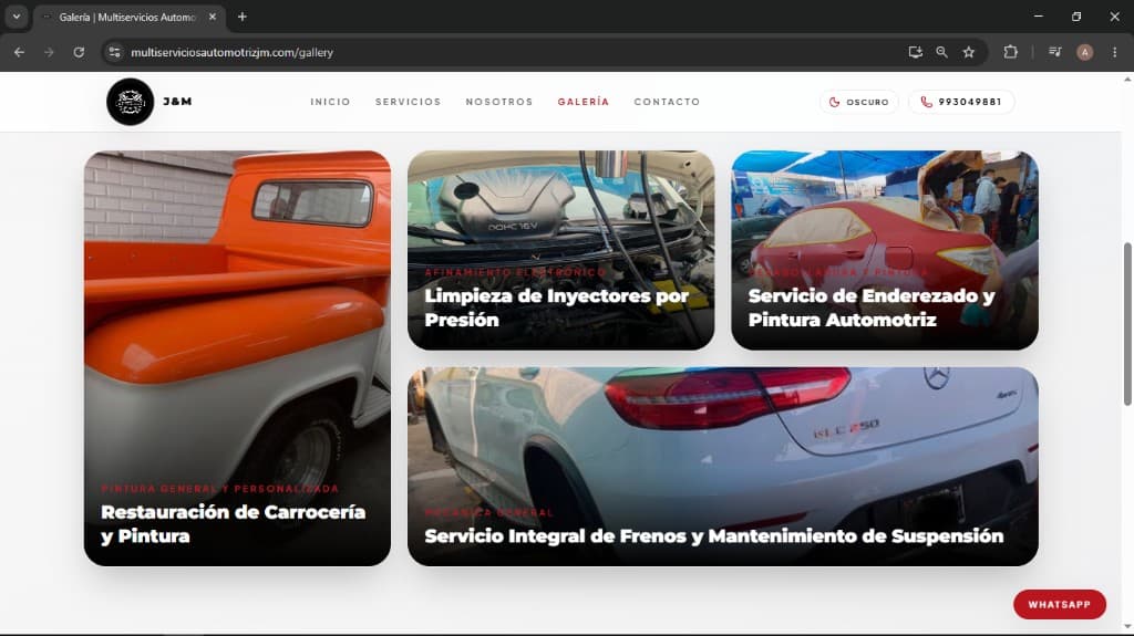 Página de galería — Multiservicios Automotriz J&M: trabajos de pintura y mecánica